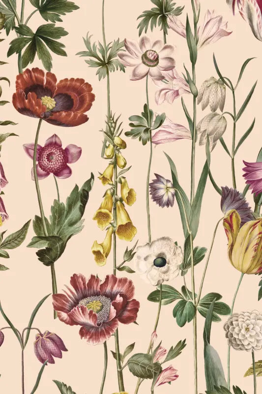 Posie Beige Wallpaper by Hovia