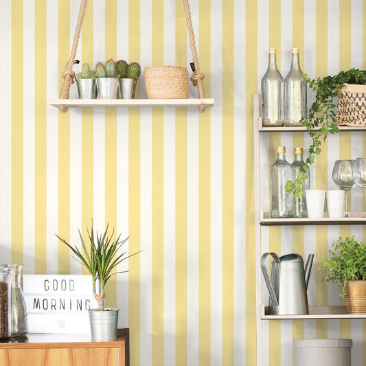 Awning Stripe Wallpaper by Galerie (Just Kitchens Collection)