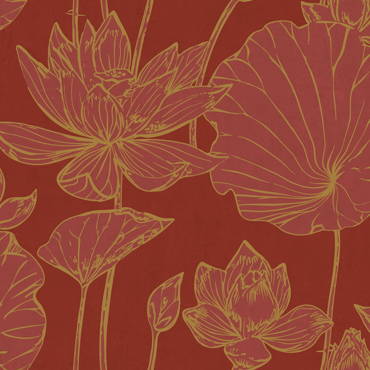 Lotus Wallpaper by Seabrook Designs (Koi Collection)