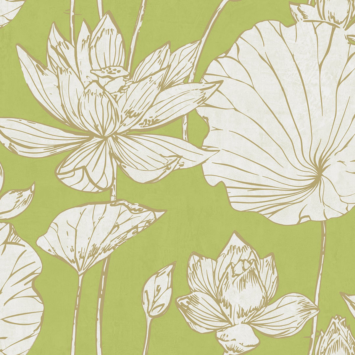Lotus Wallpaper by Seabrook Designs (Koi Collection)