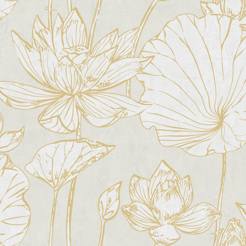 Lotus Wallpaper by Seabrook Designs (Koi Collection)
