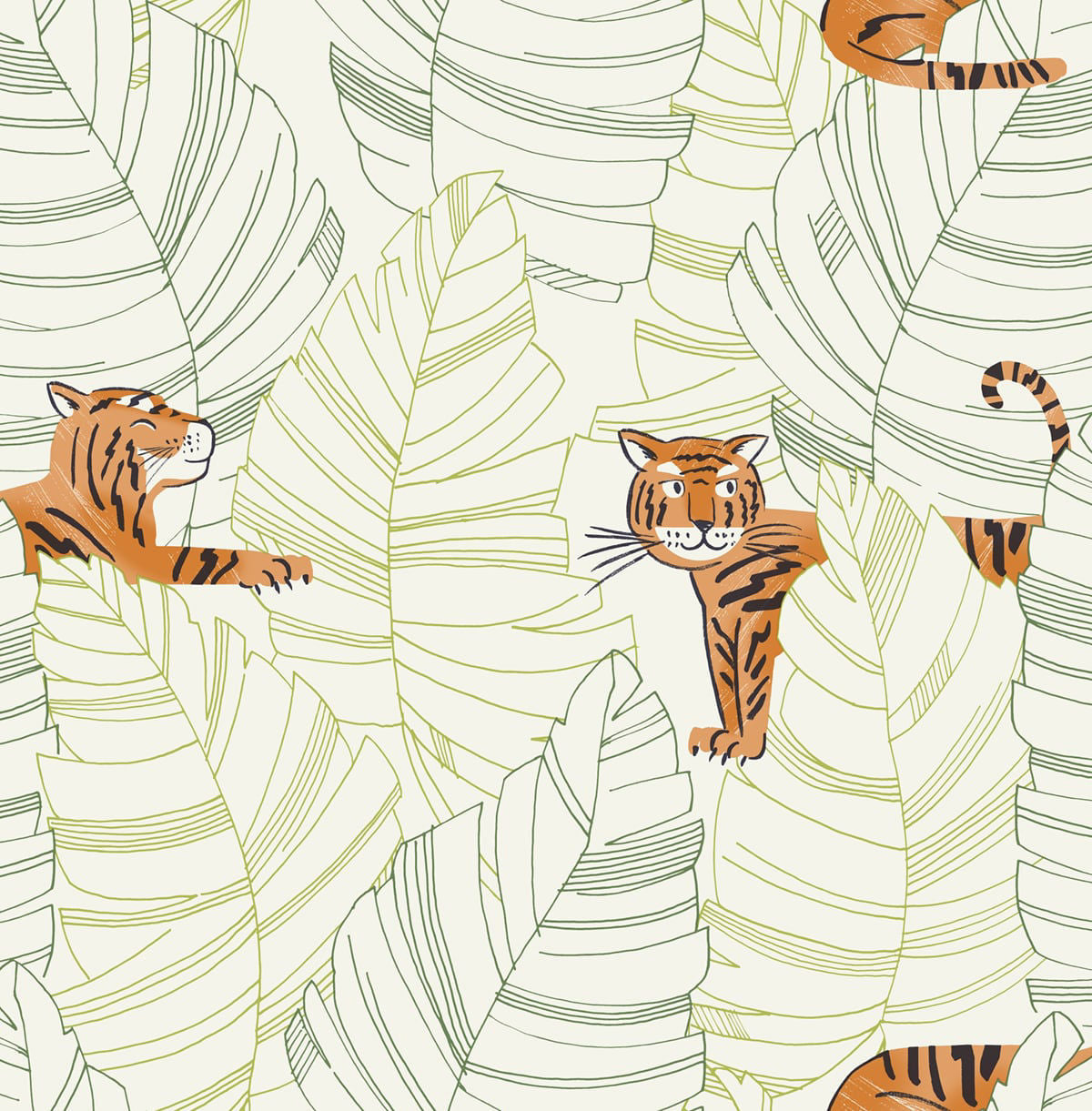 Hiding Tigers Wallpaper by Seabrook Designs (Day Dreamers Collection)