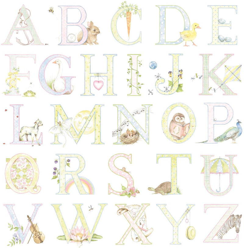Alphabet Wallpaper by Seabrook Designs (Day Dreamers Collection)