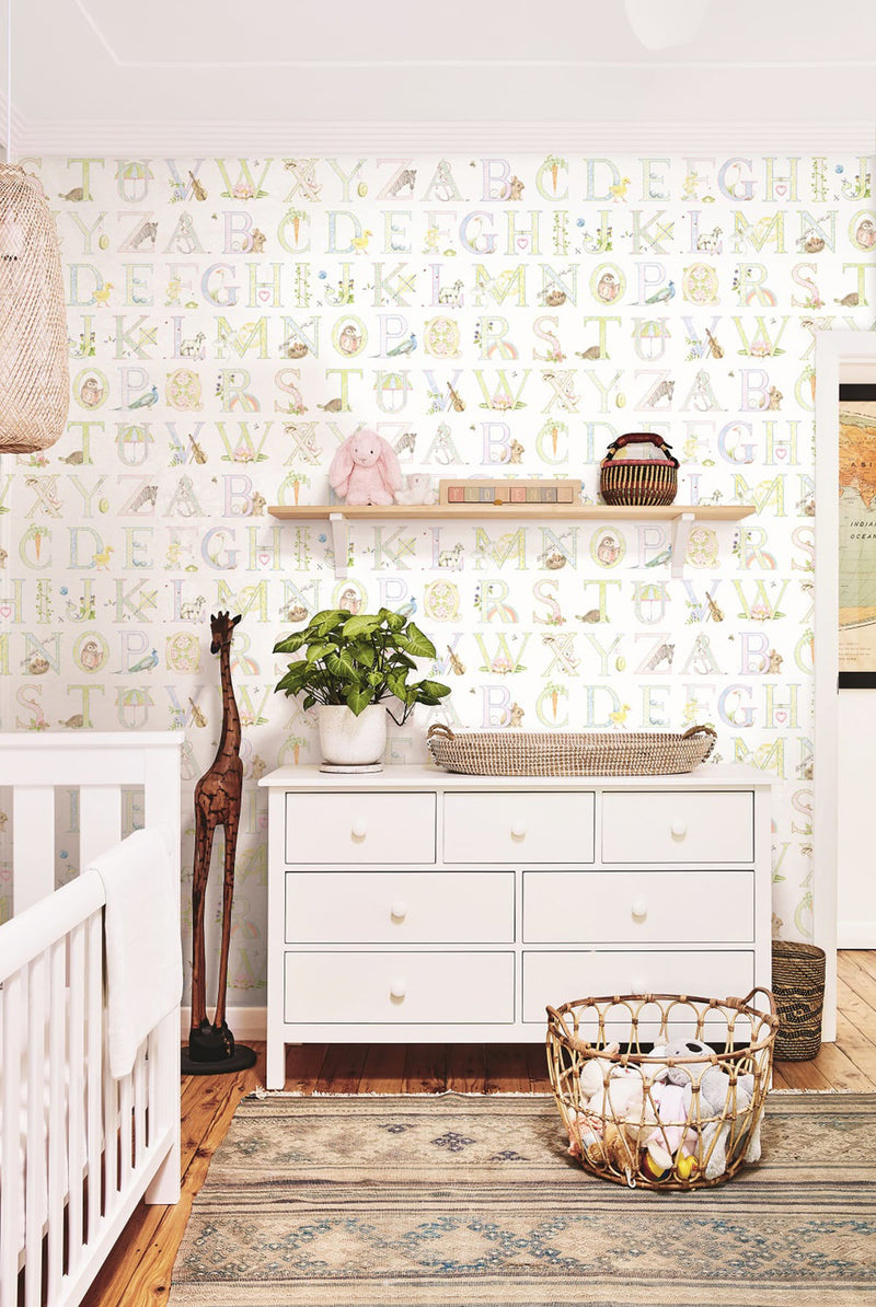 Alphabet Wallpaper by Seabrook Designs (Day Dreamers Collection)