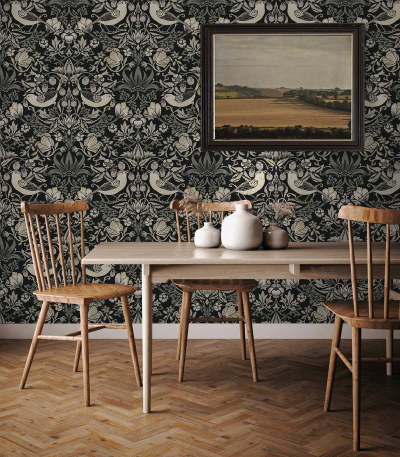 Fragaria Garden Wallpaper by Seabrook Designs