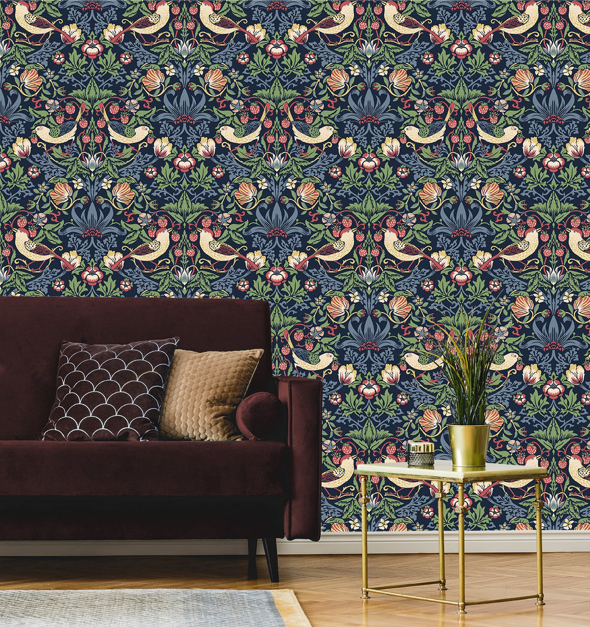 Fragaria Garden Wallpaper by Seabrook Designs