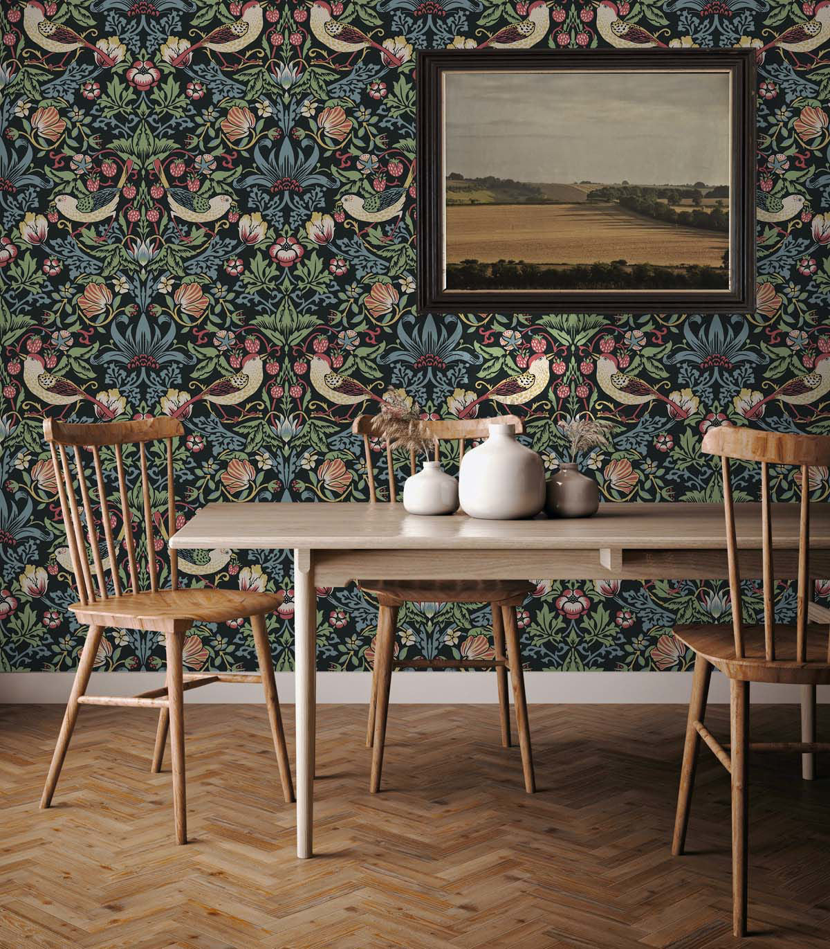 Fragaria Garden Wallpaper by Seabrook Designs