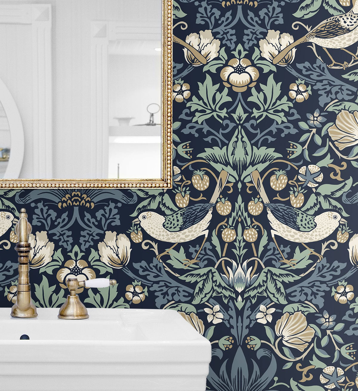 Fragaria Garden Wallpaper by Seabrook Designs