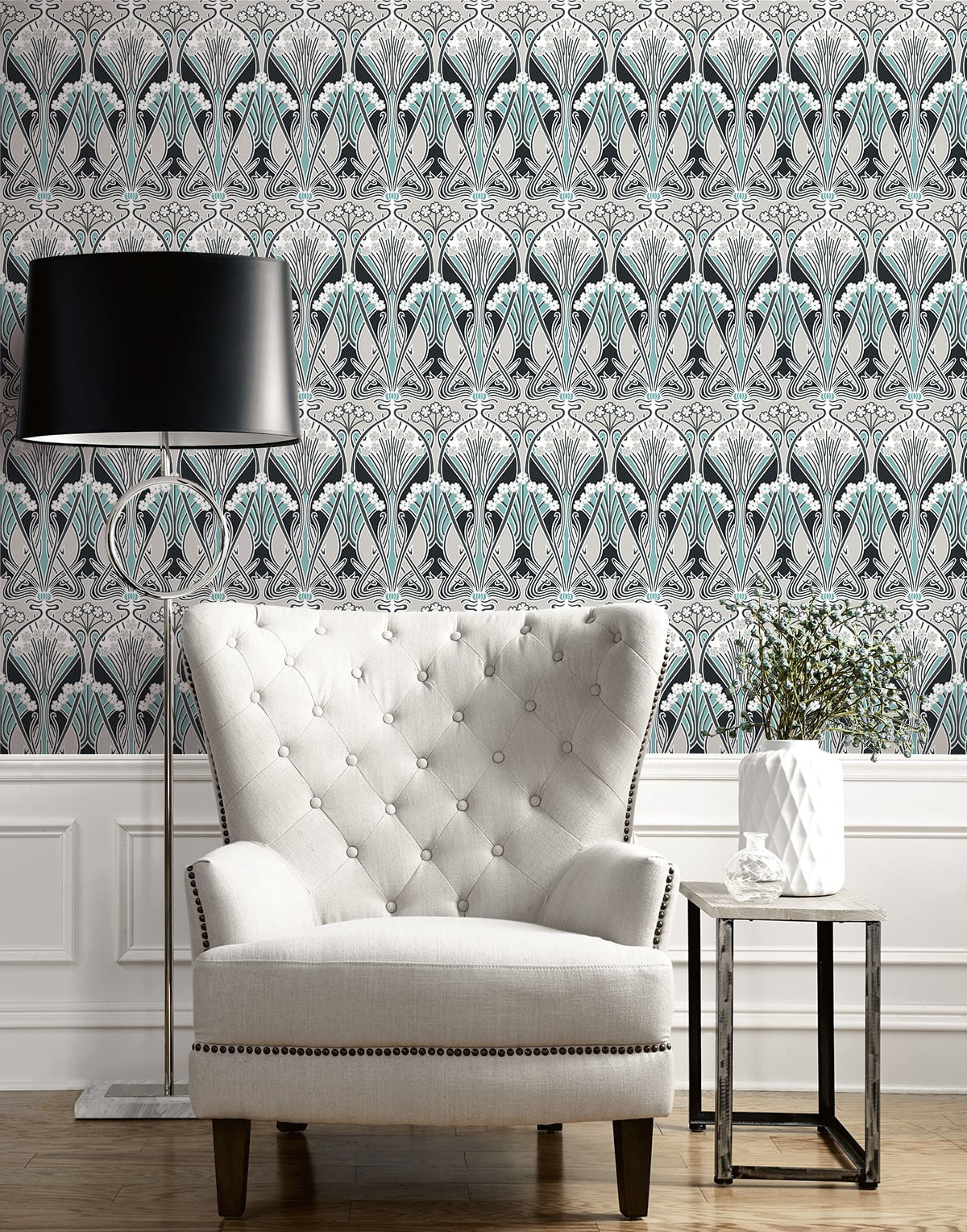 Dragonfly Damask Wallpaper by Seabrook Designs (Legacy Prints Collection)