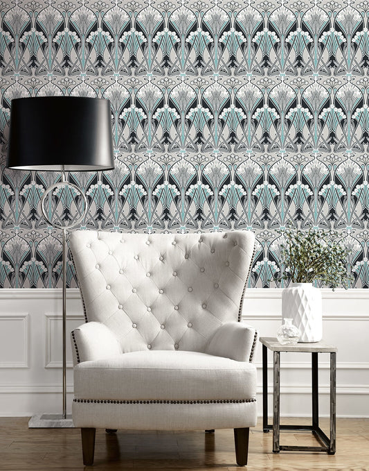 Dragonfly Damask Wallpaper by Seabrook Designs (Legacy Prints Collection)