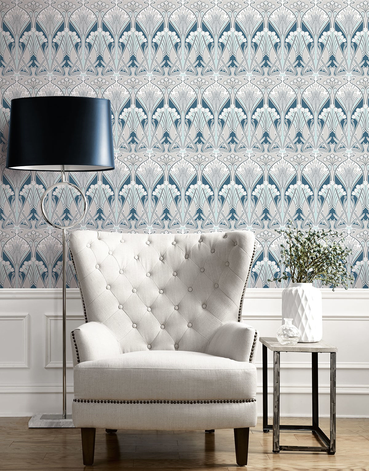 Dragonfly Damask Wallpaper by Seabrook Designs (Legacy Prints Collection)