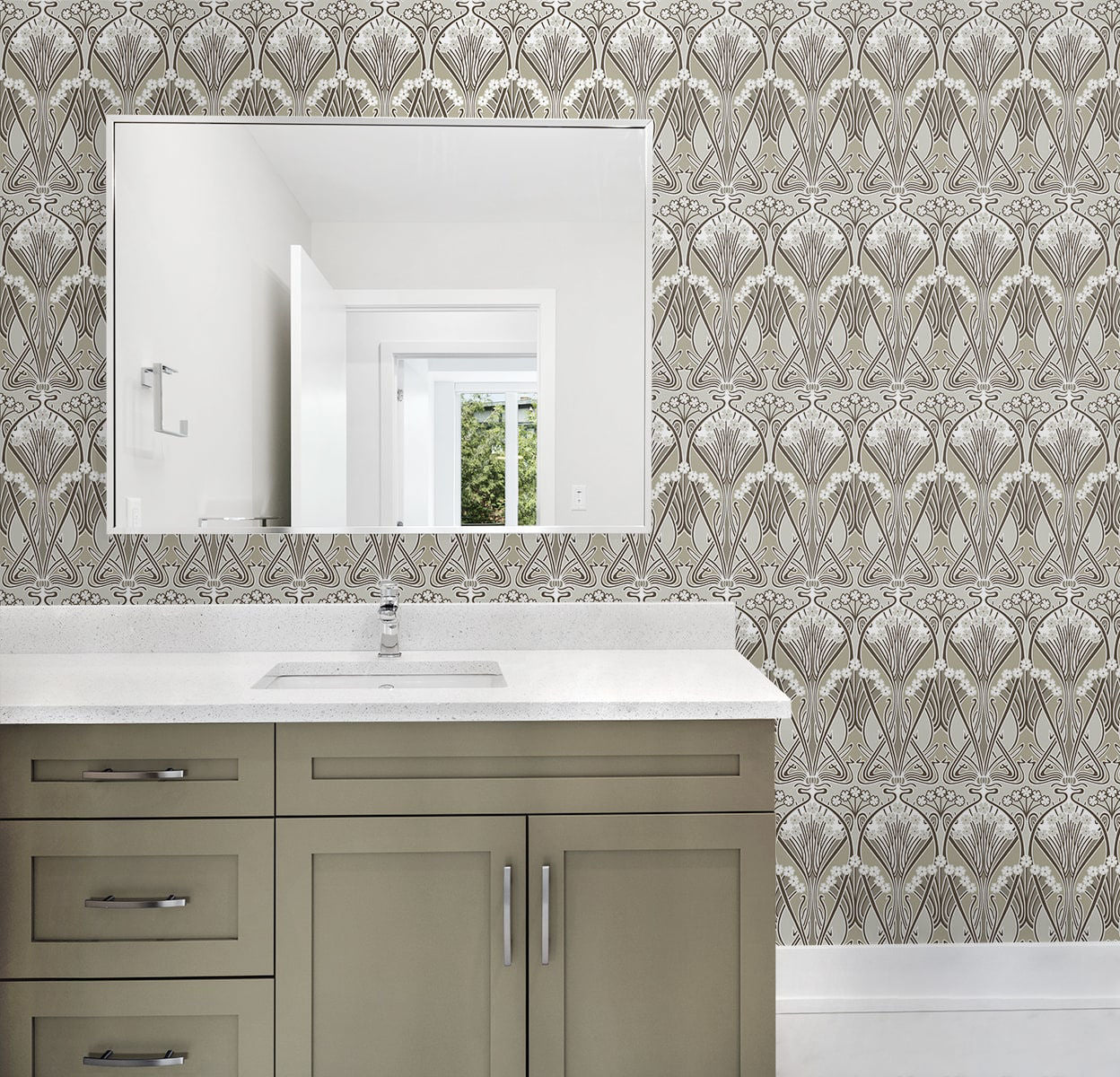 Dragonfly Damask Wallpaper by Seabrook Designs (Legacy Prints Collection)