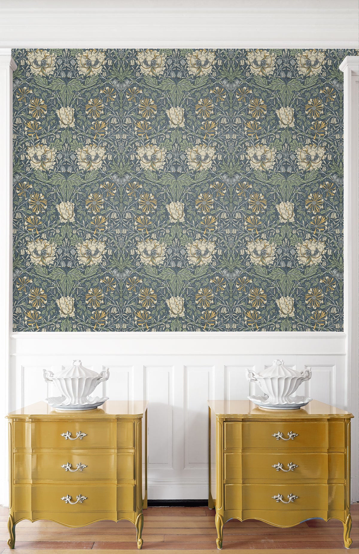 Ogee Flora Wallpaper by Seabrook Designs (Legacy Prints Collection)