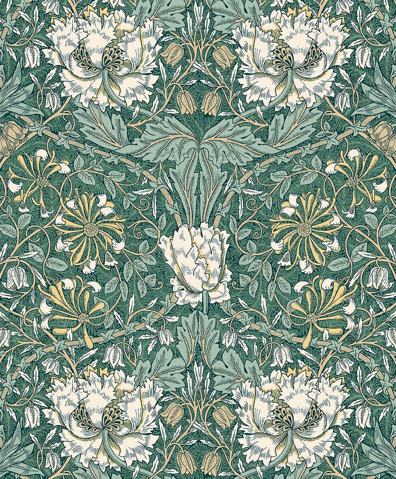Ogee Flora Wallpaper by Seabrook Designs (Legacy Prints Collection)