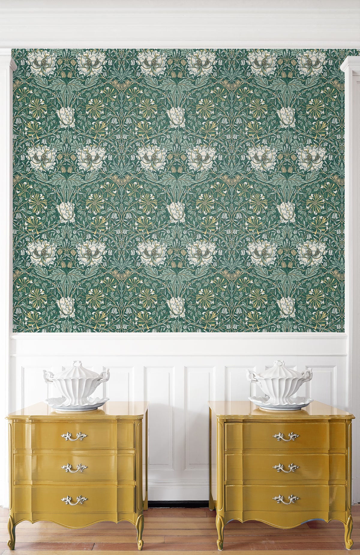 Ogee Flora Wallpaper by Seabrook Designs (Legacy Prints Collection)
