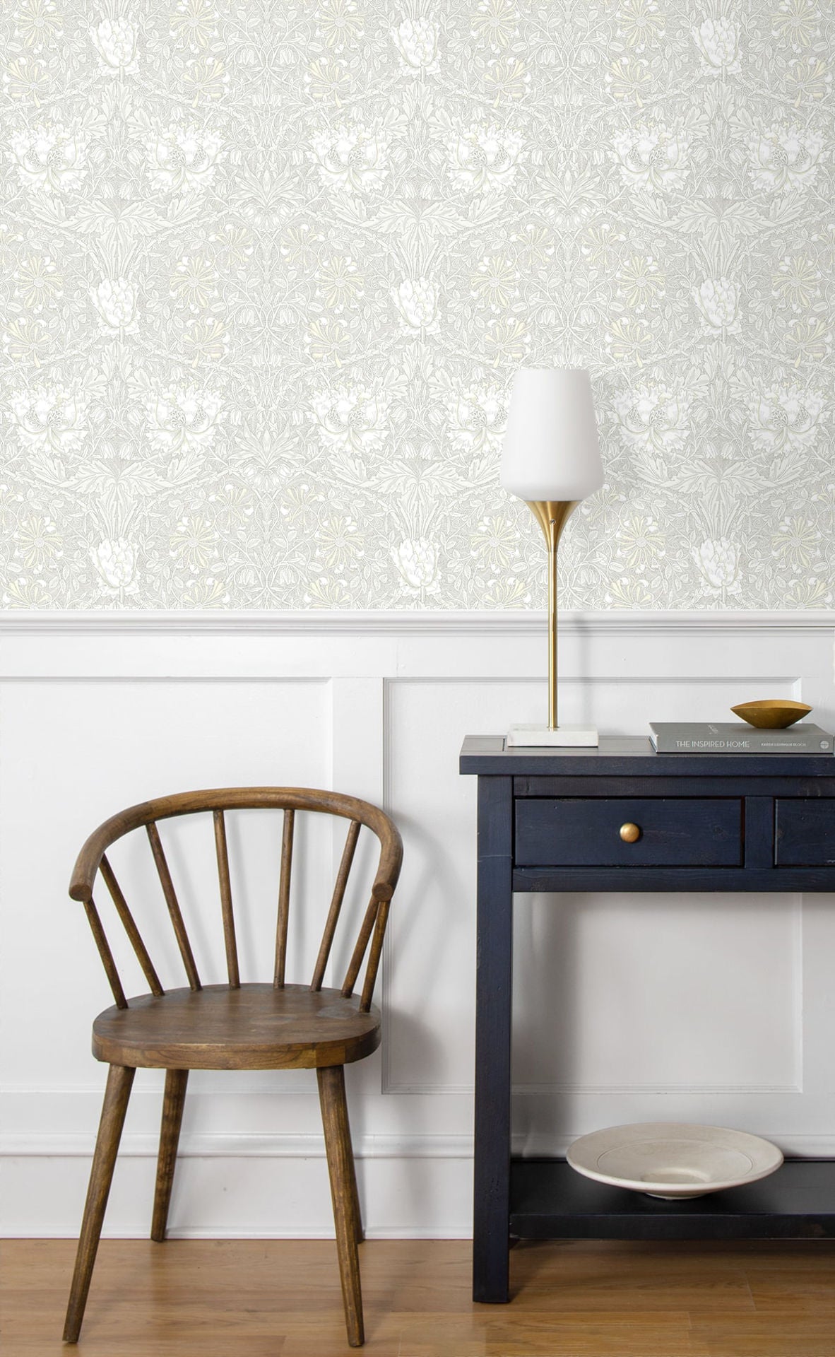 Ogee Flora Wallpaper by Seabrook Designs (Legacy Prints Collection)