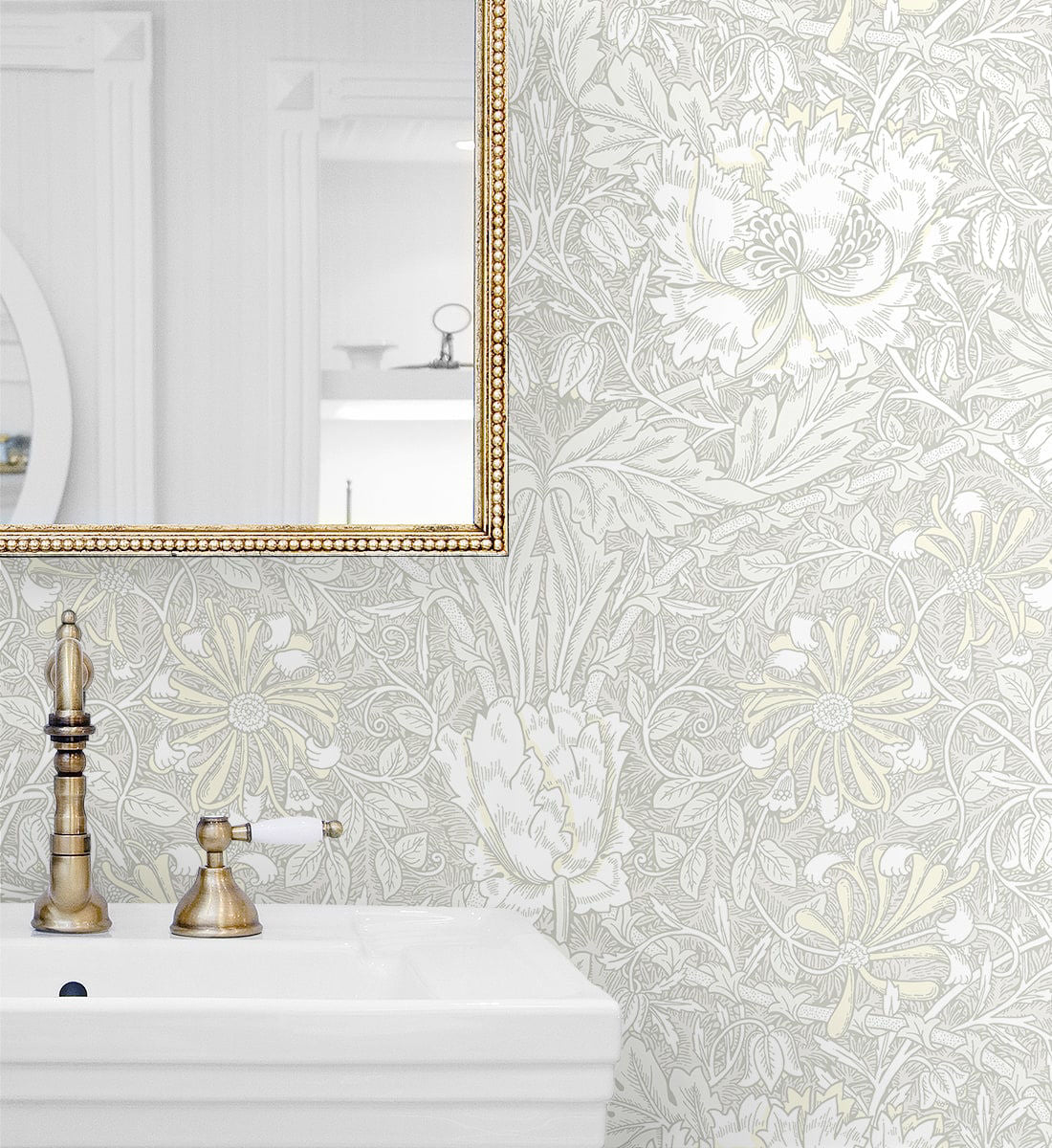 Ogee Flora Wallpaper by Seabrook Designs (Legacy Prints Collection)