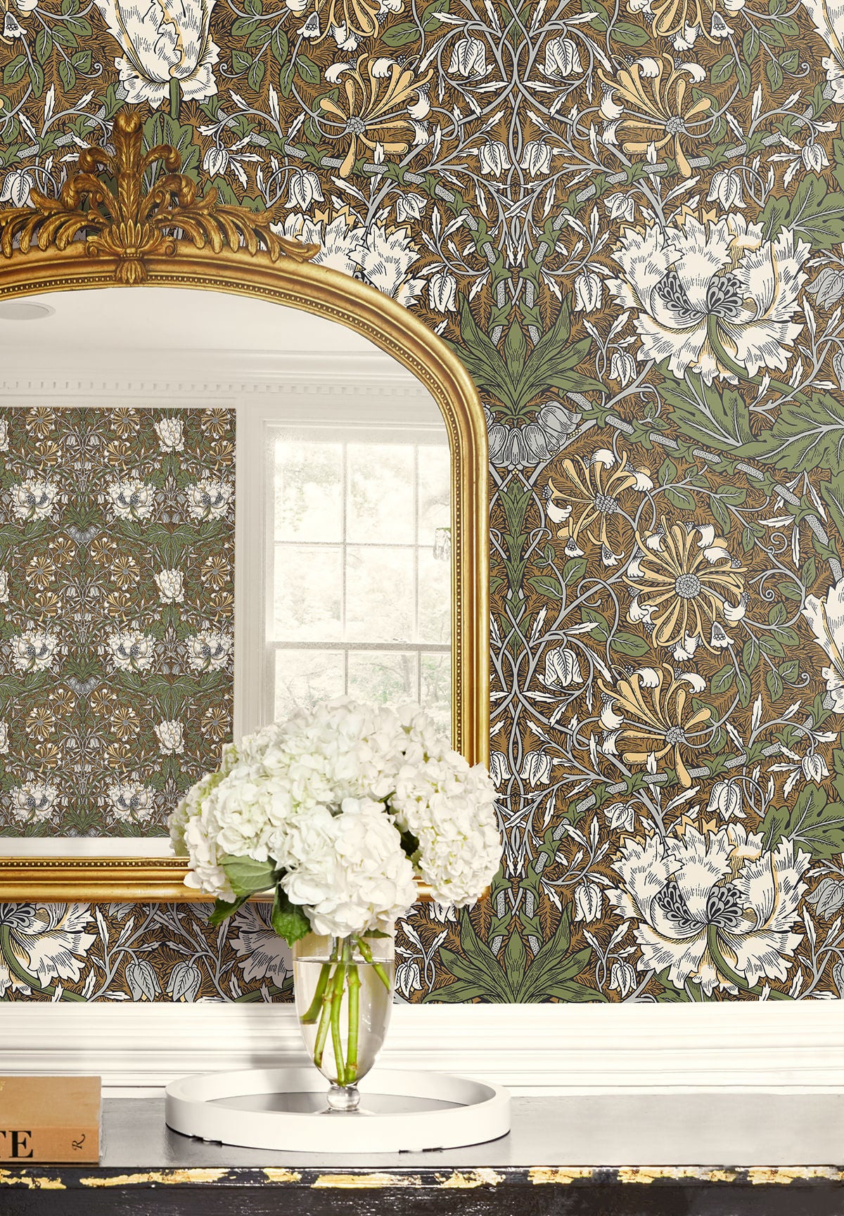 Ogee Flora Wallpaper by Seabrook Designs (Legacy Prints Collection)