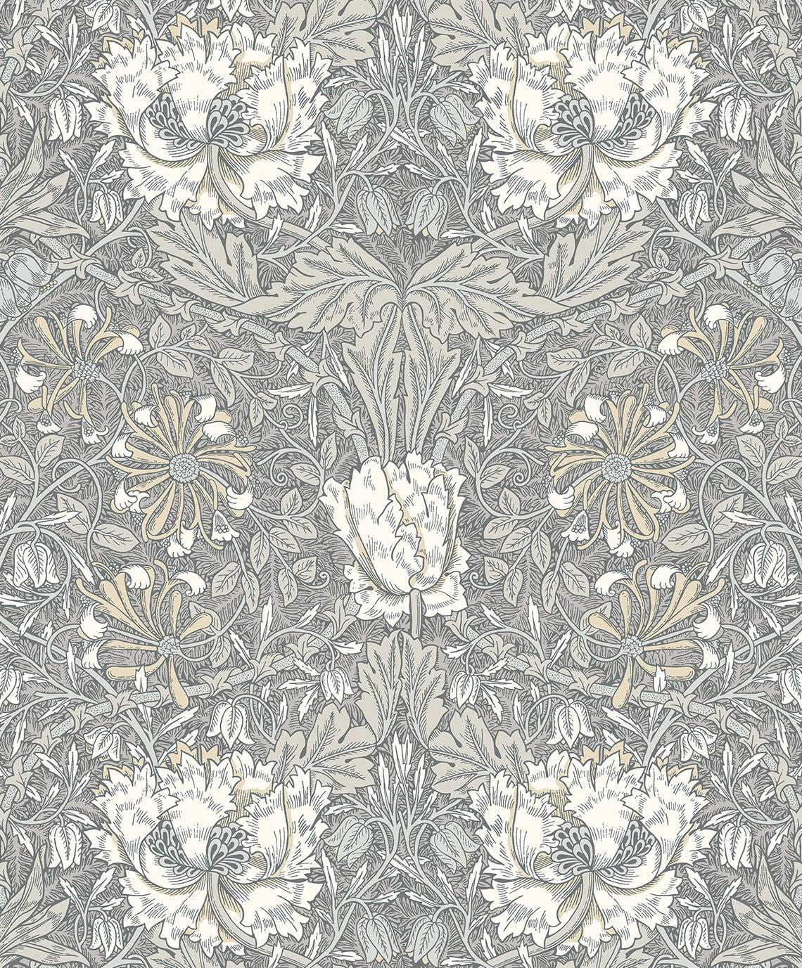 Ogee Flora Wallpaper by Seabrook Designs (Legacy Prints Collection)
