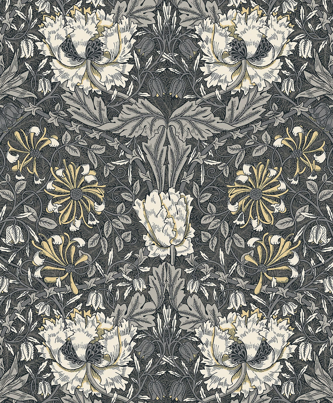 Ogee Flora Wallpaper by Seabrook Designs (Legacy Prints Collection)
