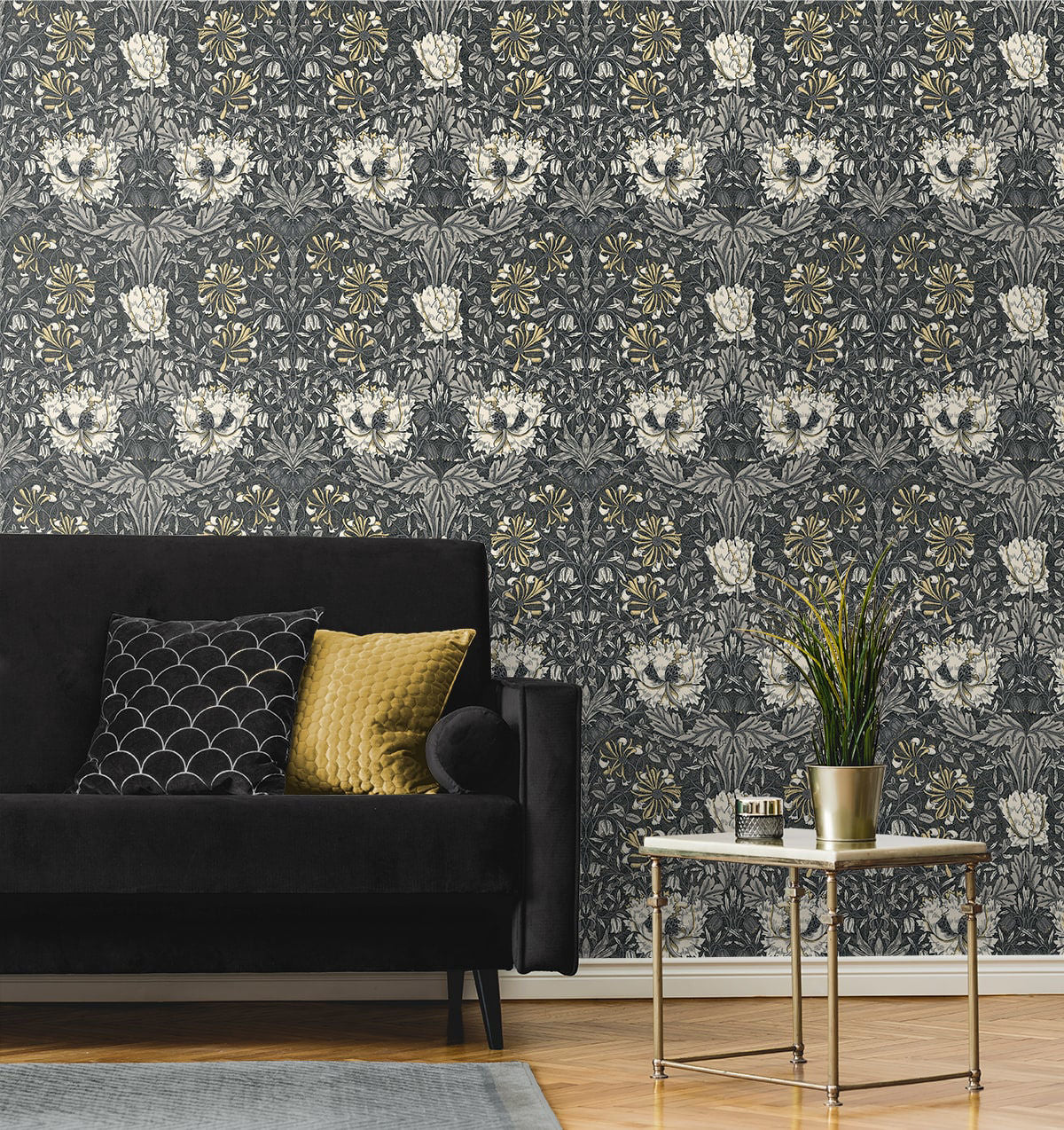 Ogee Flora Wallpaper by Seabrook Designs (Legacy Prints Collection)