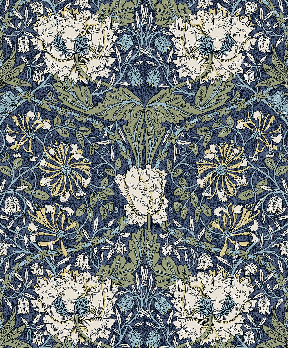 Ogee Flora Wallpaper by Seabrook Designs (Legacy Prints Collection)