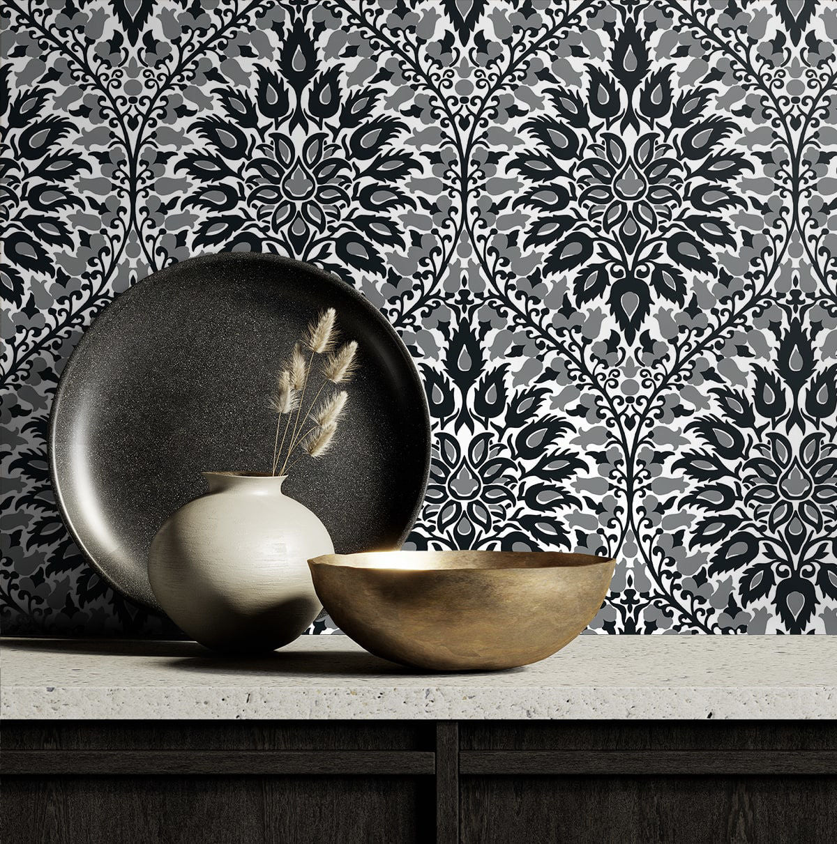Luna Ogee Wallpaper by Seabrook Designs