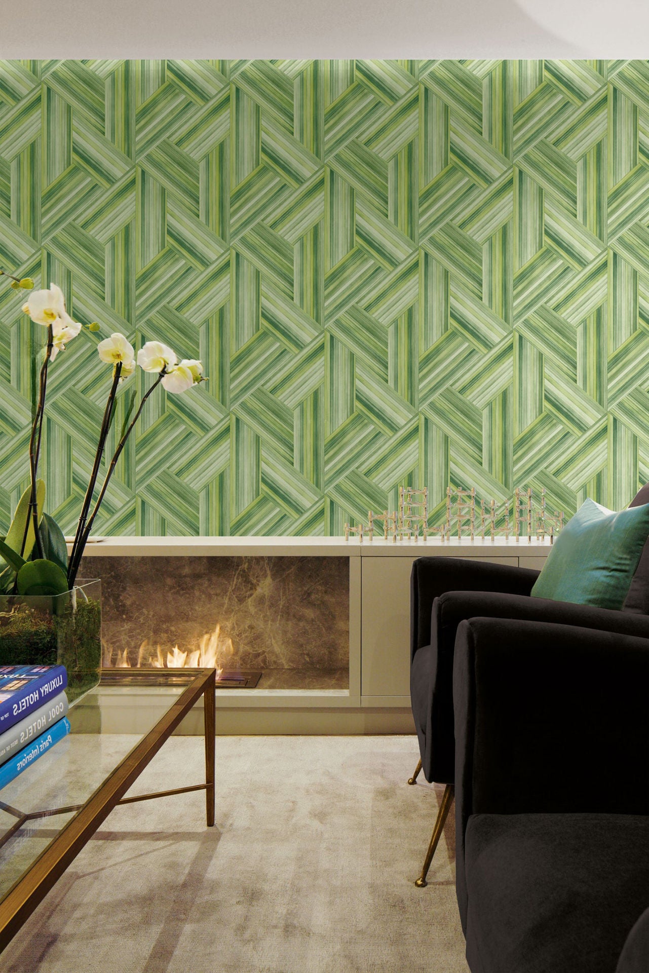 Geo Inlay Wallpaper by Seabrook Designs (Living With Art 2 Collection)