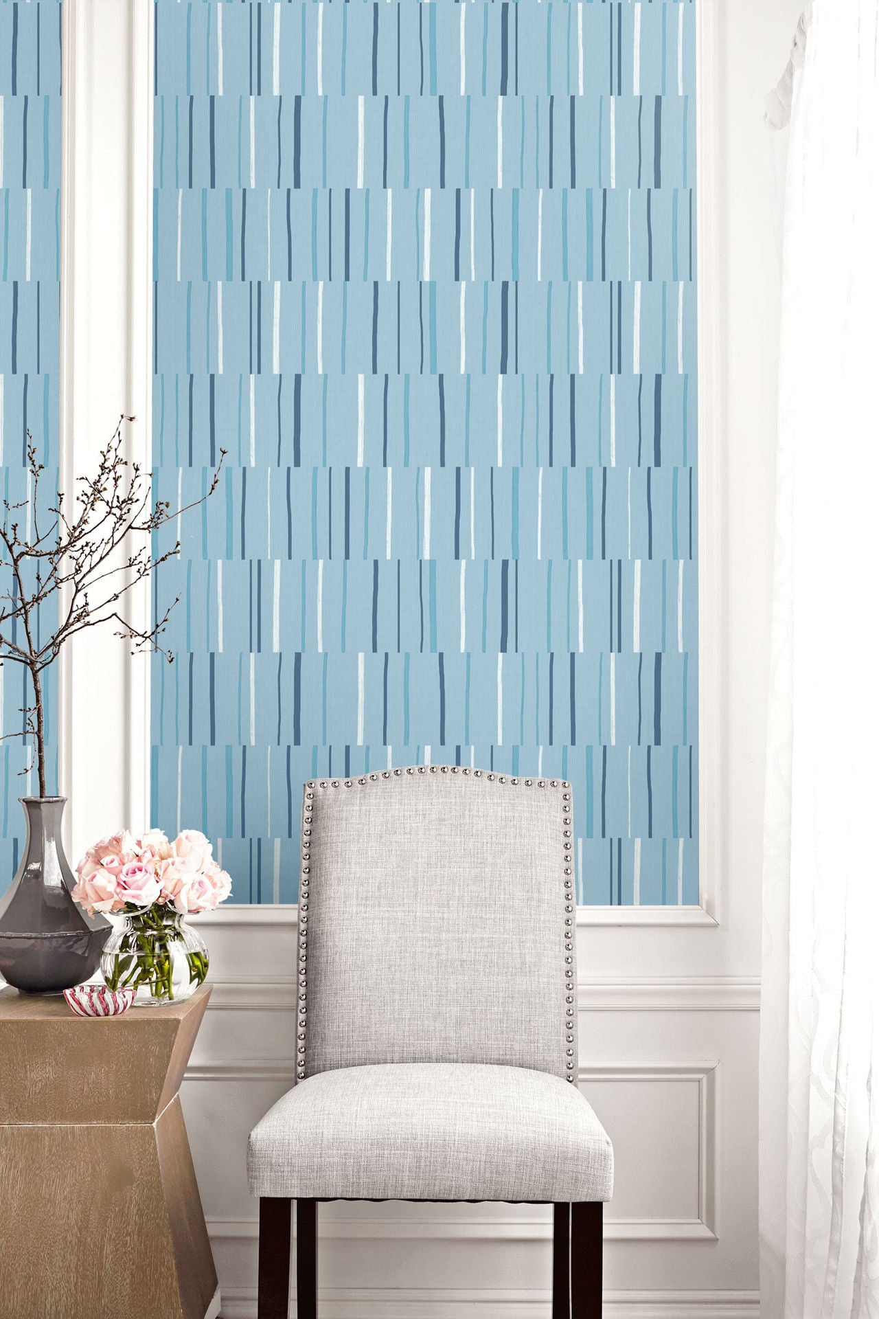Block Lines Wallpaper by Seabrook Designs (Living With Art 2 Collection)