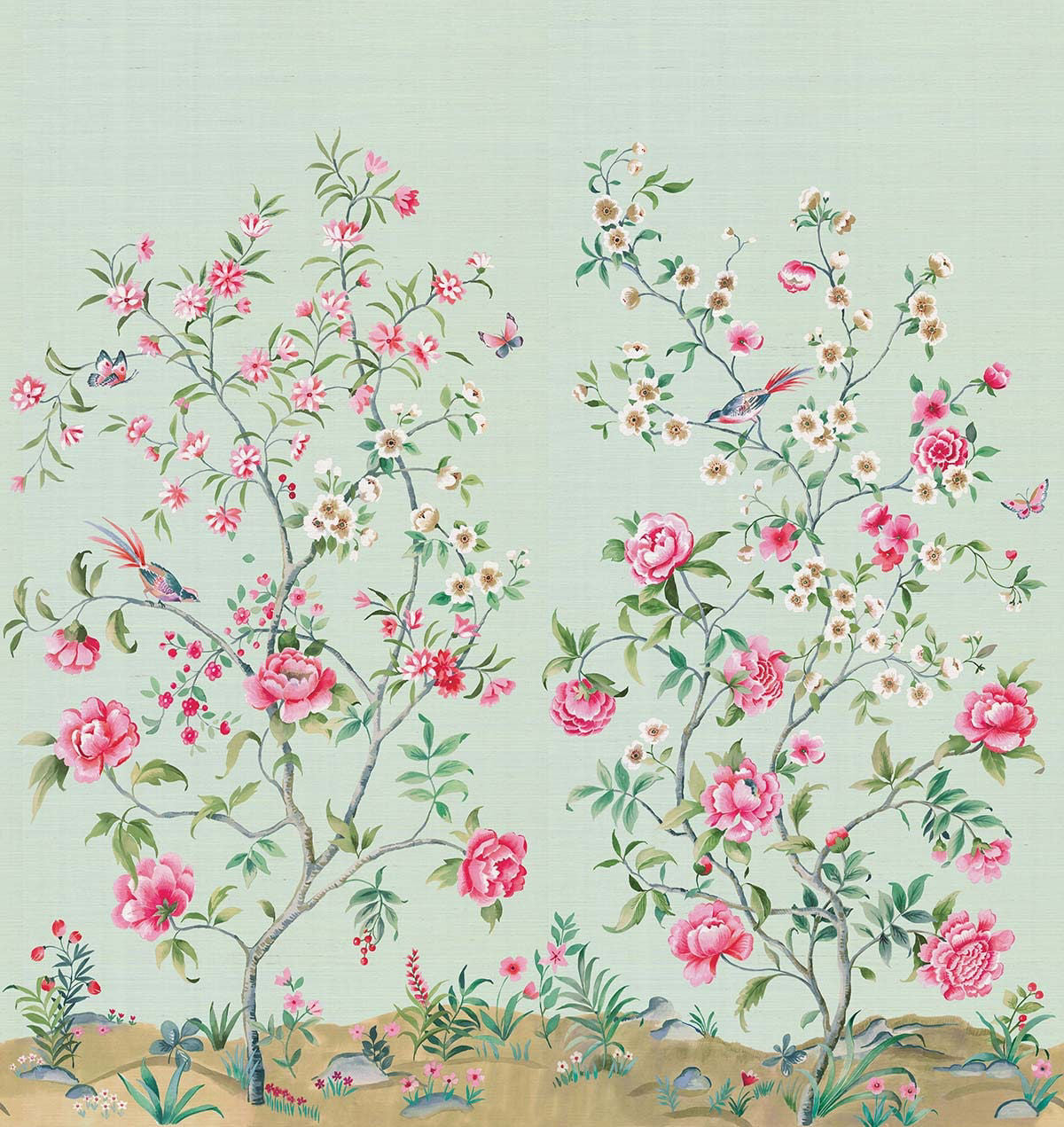 Swan Lane Grasscloth Mural by Carl Robinson