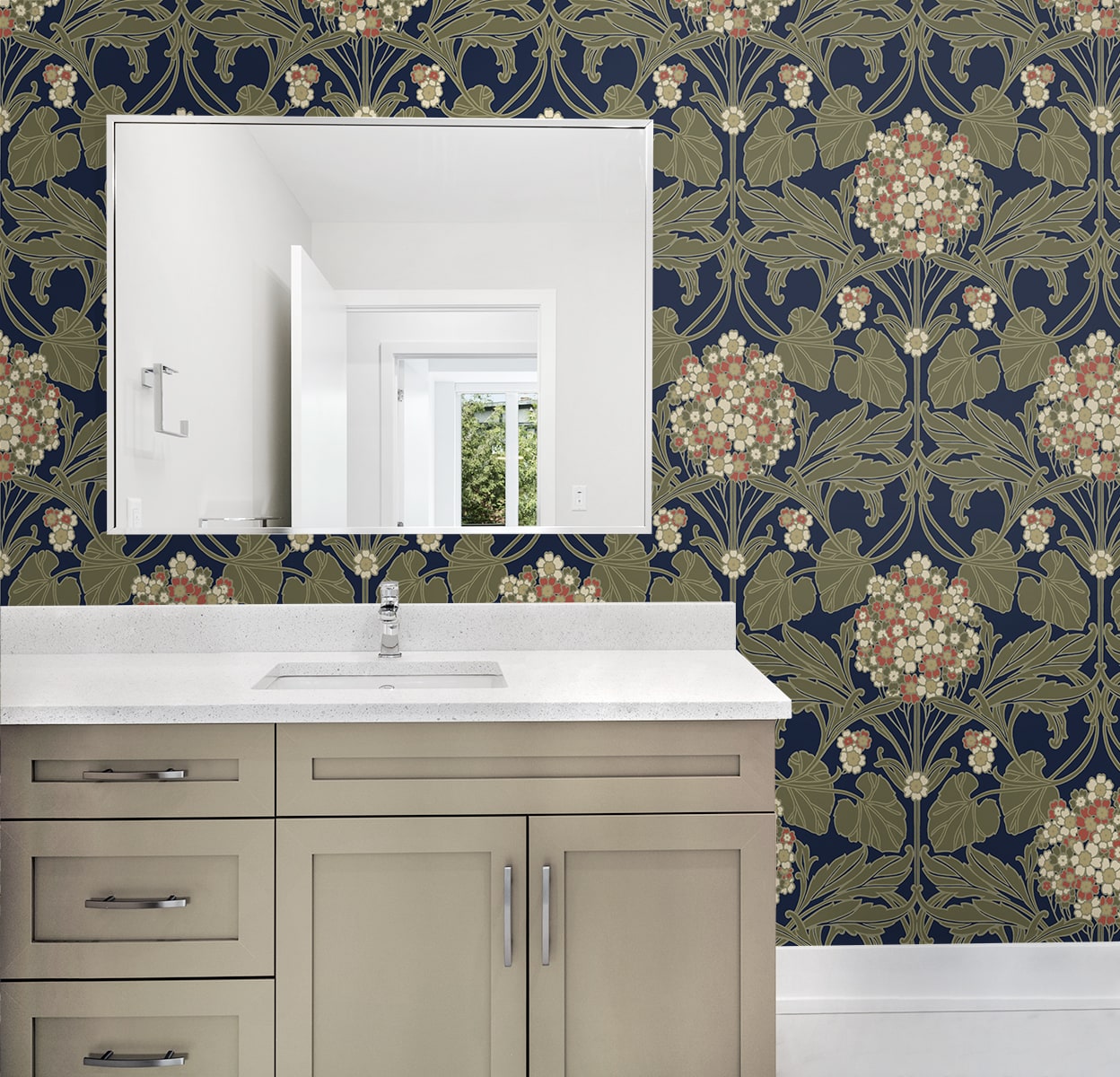 Floral Hydrangea Wallpaper by Seabrook Designs