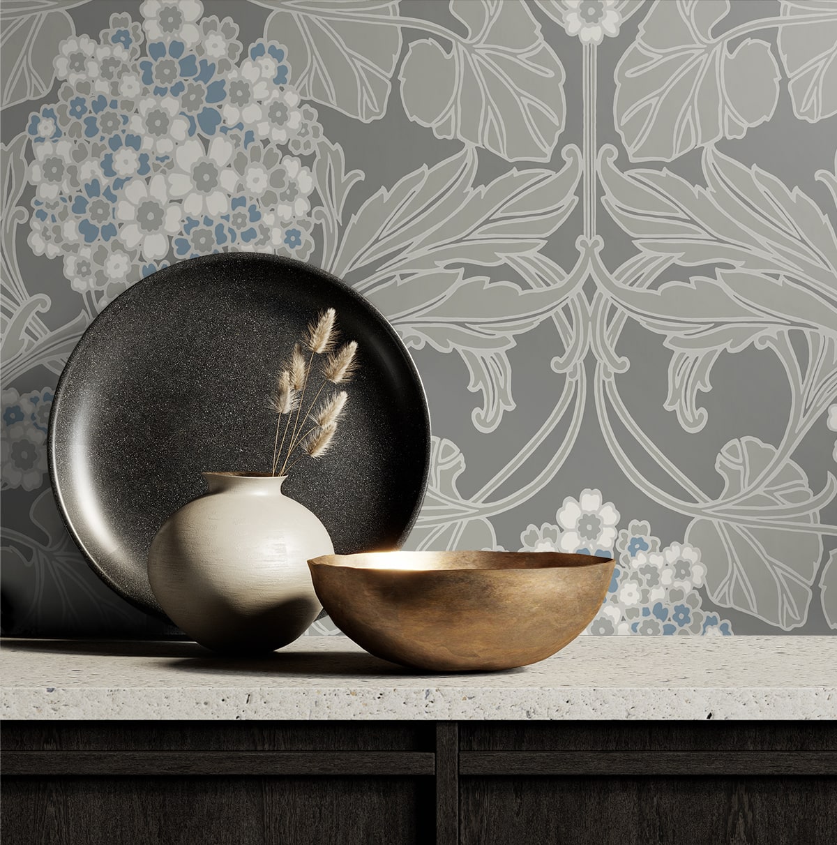 Floral Hydrangea Wallpaper by Seabrook Designs