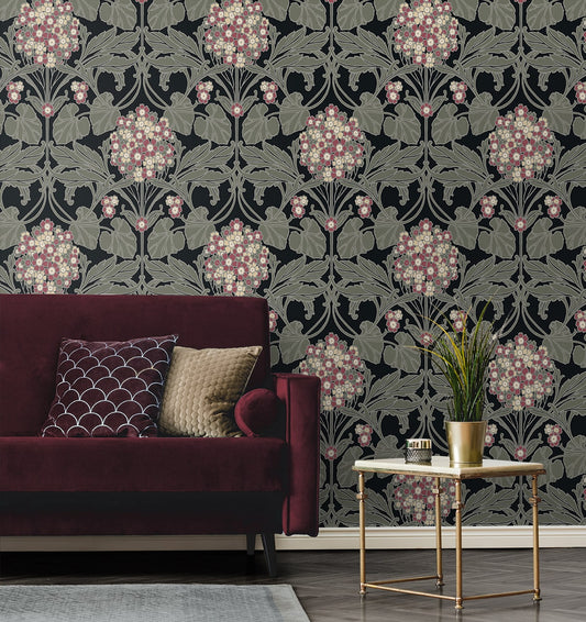 Floral Hydrangea Wallpaper by Seabrook Designs