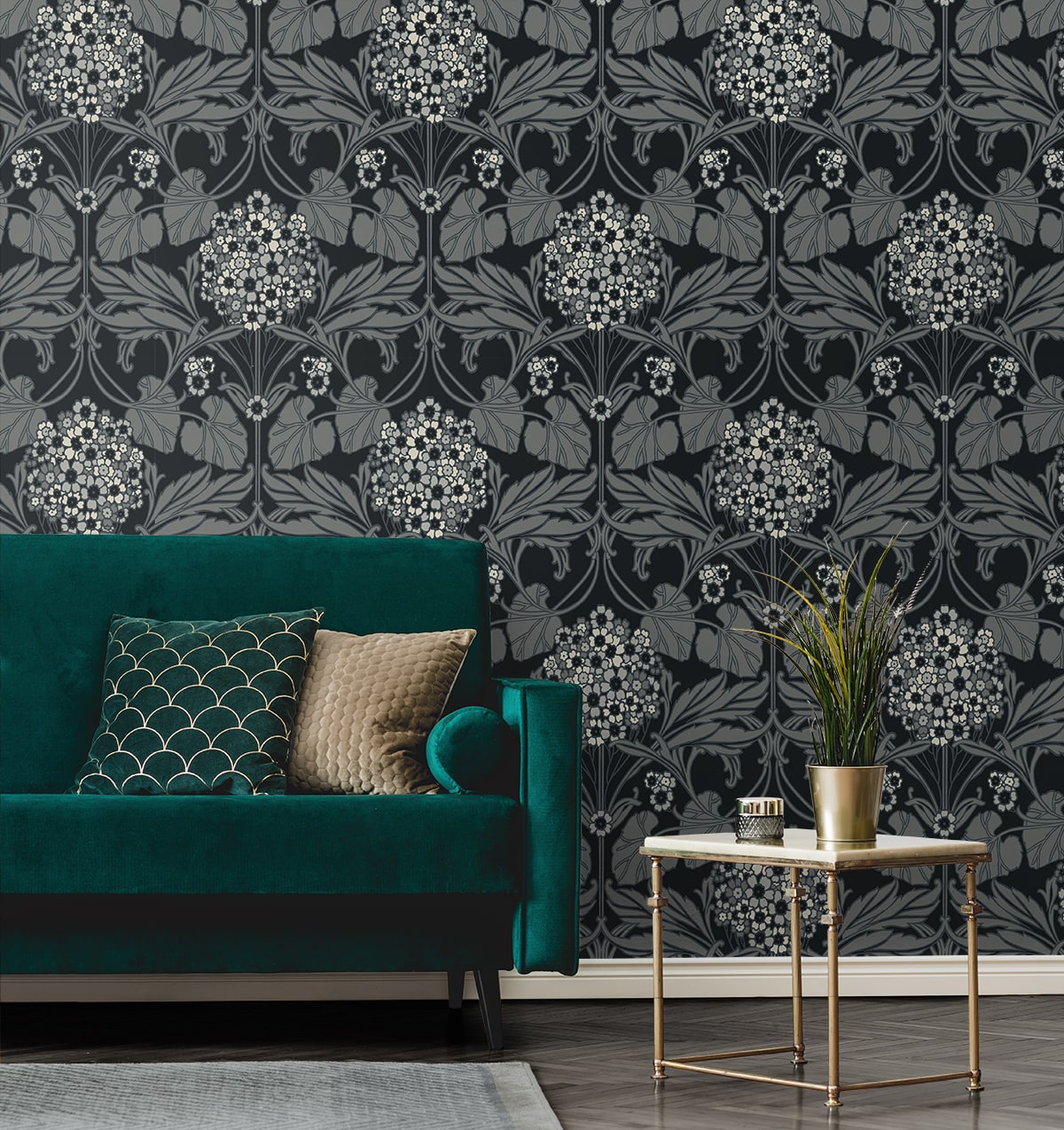 Floral Hydrangea Wallpaper by Seabrook Designs