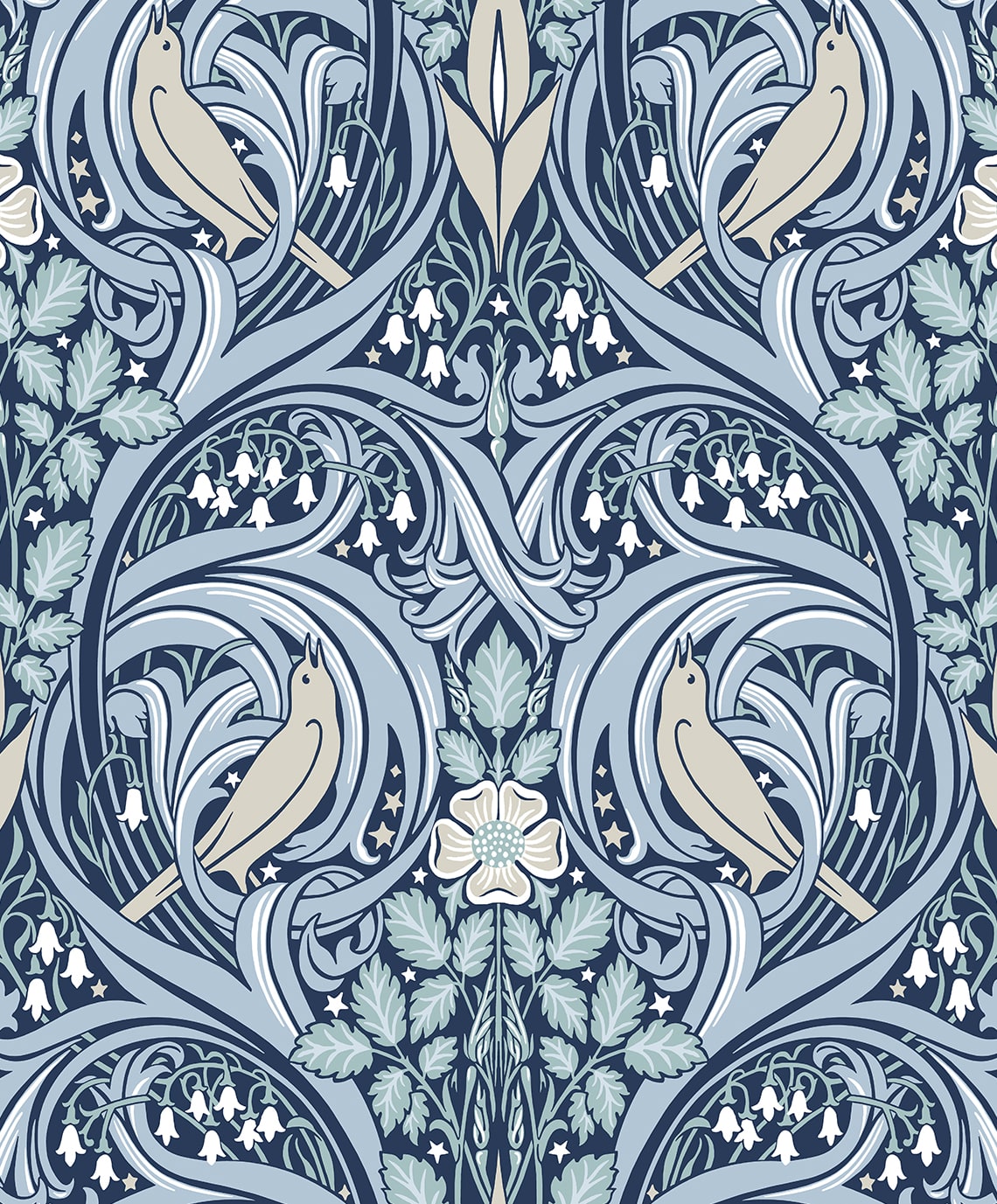 Bird Scroll Wallpaper by Seabrook Designs (Legacy Prints Collection)