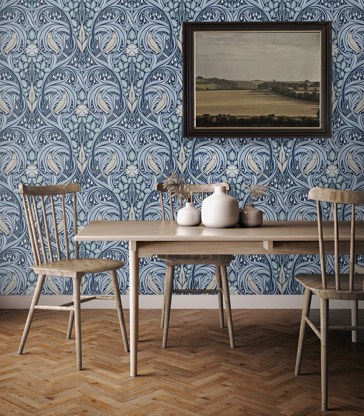 Bird Scroll Wallpaper by Seabrook Designs (Legacy Prints Collection)