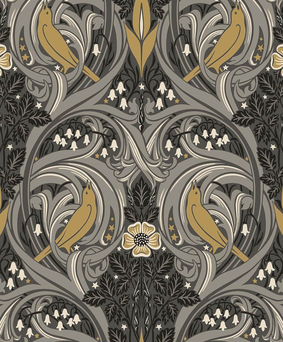Bird Scroll Wallpaper by Seabrook Designs (Legacy Prints Collection)