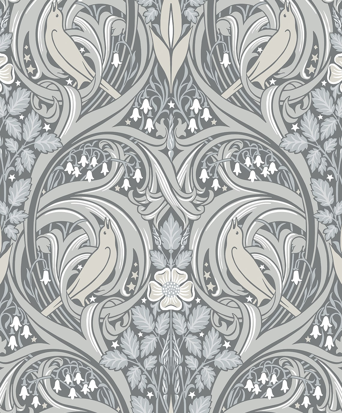Bird Scroll Wallpaper by Seabrook Designs (Legacy Prints Collection)