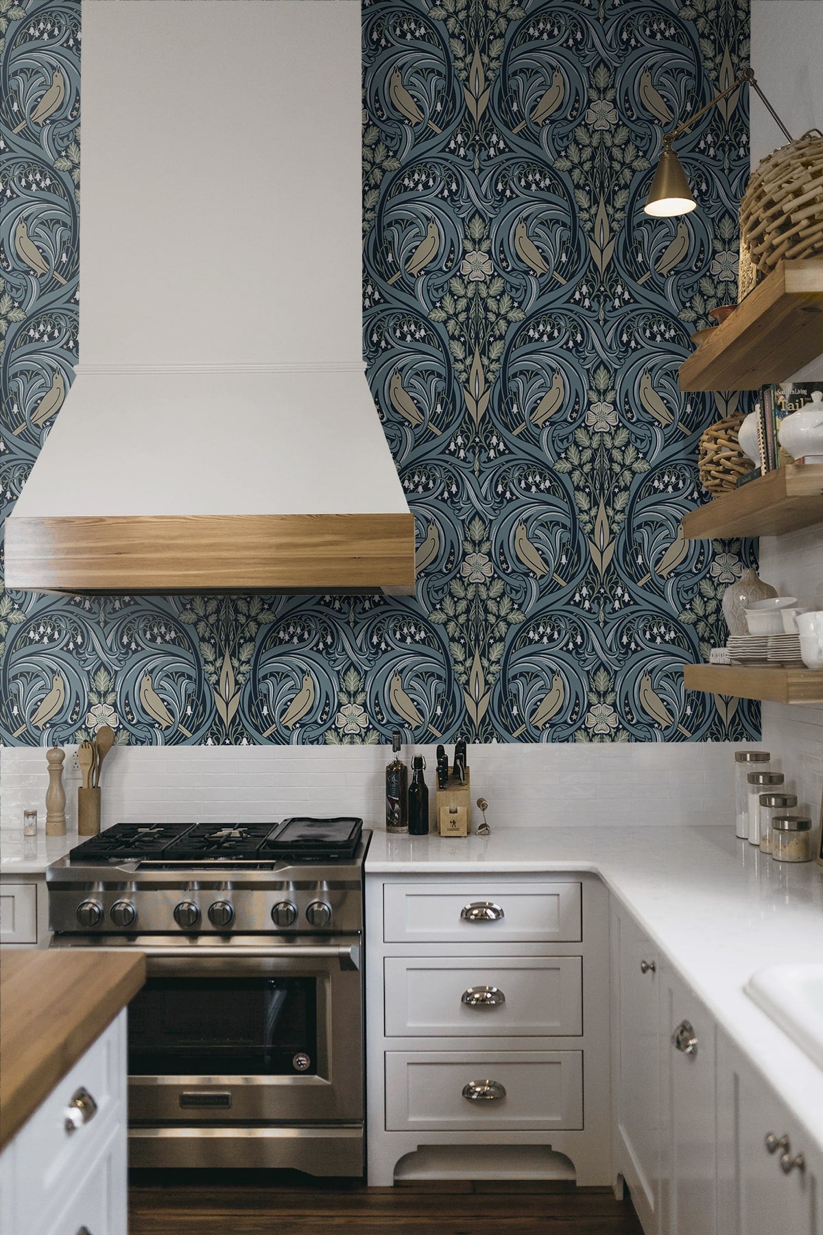 Bird Scroll Wallpaper by Seabrook Designs (Legacy Prints Collection)