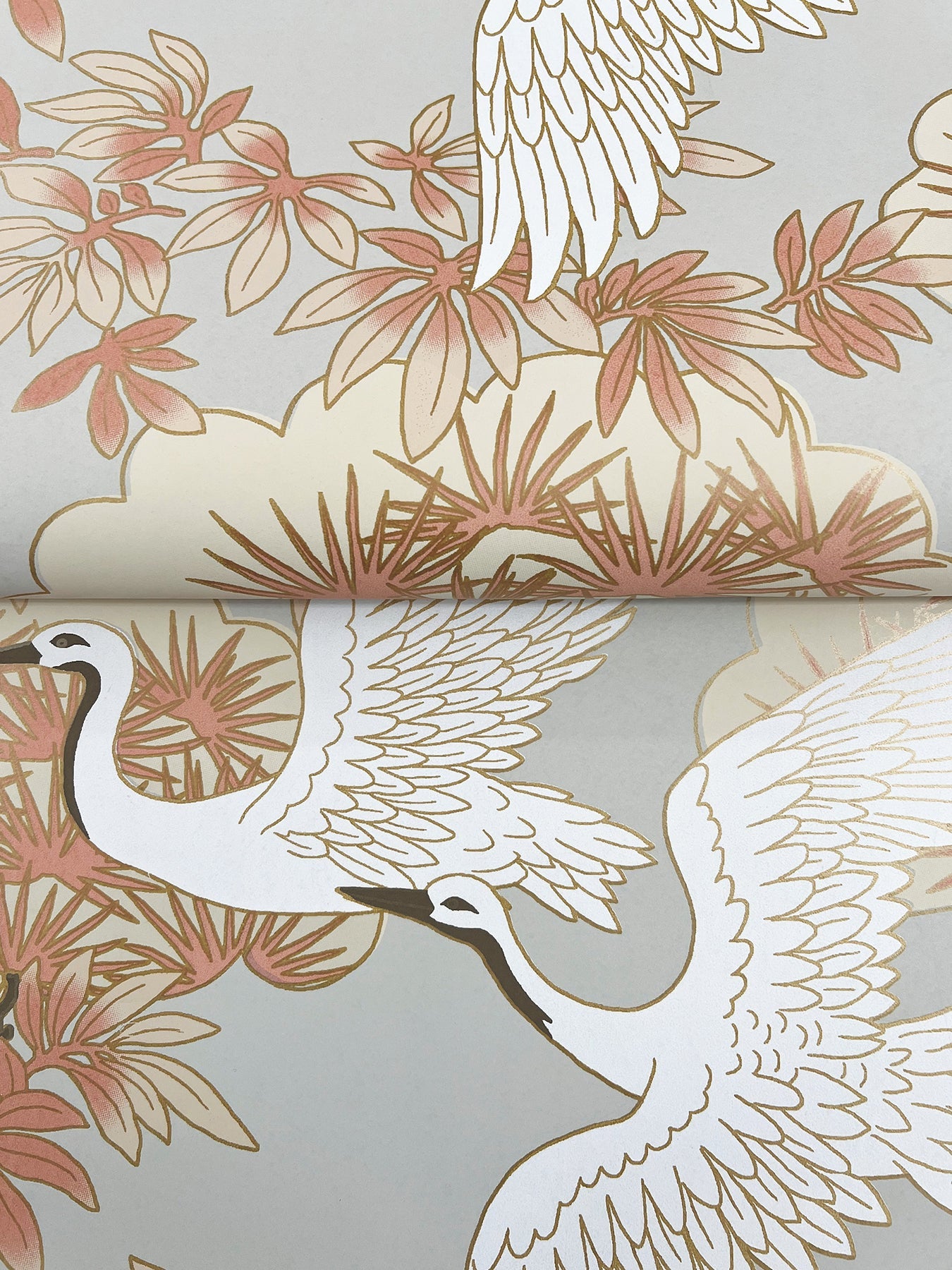 Sprig and Heron Wallpaper by Ronald Redding