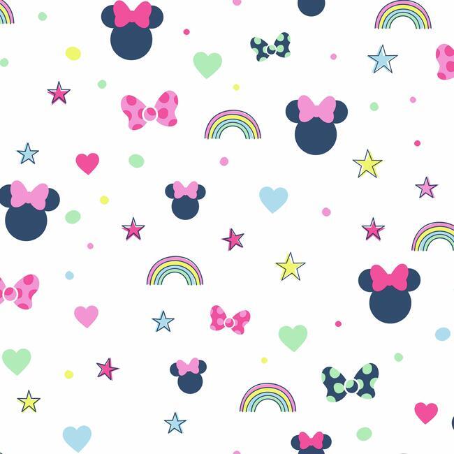 Disney Minnie Mouse Rainbow Wallpaper by York Wallcoverings
