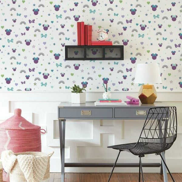 Disney Minnie Mouse Rainbow Wallpaper by York Wallcoverings