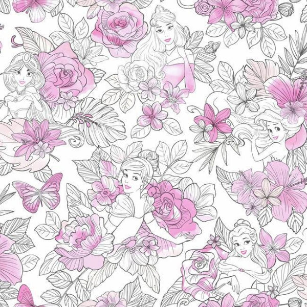 Disney Princess Royal Floral Wallpaper by York Wallcoverings