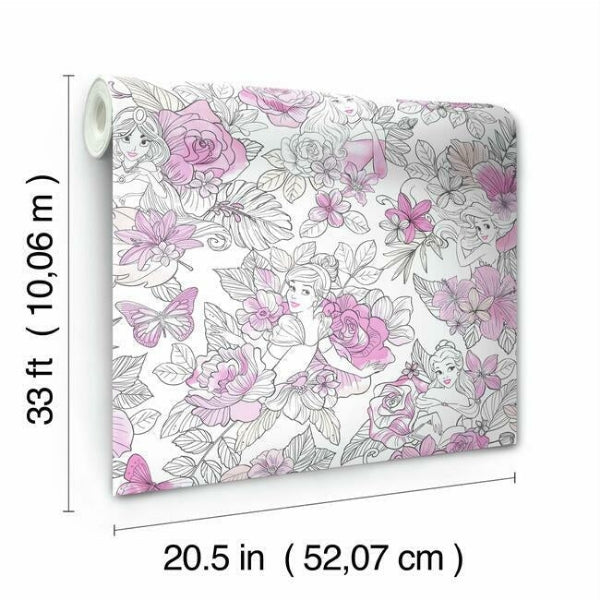 Disney Princess Royal Floral Wallpaper by York Wallcoverings