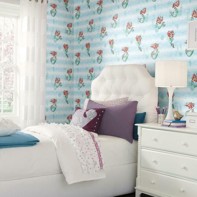 Disney The Little Mermaid Swim Wallpaper by York Wallcoverings