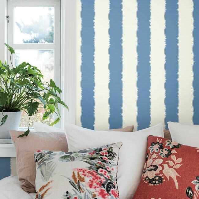 Scallop Stripe Wallpaper by York Wallcoverings