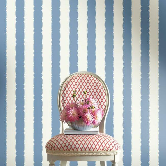 Scallop Stripe Wallpaper by York Wallcoverings
