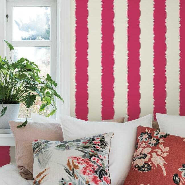 Scallop Stripe Wallpaper by York Wallcoverings