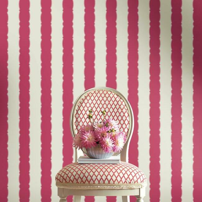 Scallop Stripe Wallpaper by York Wallcoverings