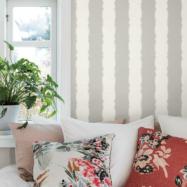 Scallop Stripe Wallpaper by York Wallcoverings
